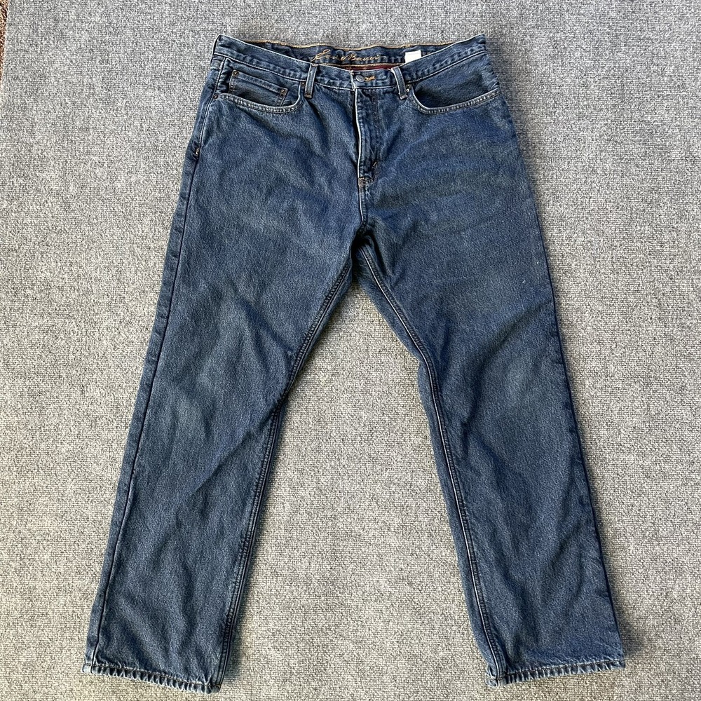 Eddie Bauer Jeans Mens 38 X 31 Flannel Lined Denim Medium Wash Classic Fit P4